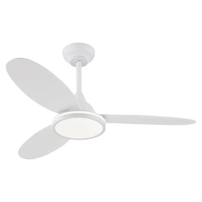Alemar Ventilador de techo Mahon - Blanco, 107 cm - Ventilador de techo blanco con tres aspas y luz LED integrada.