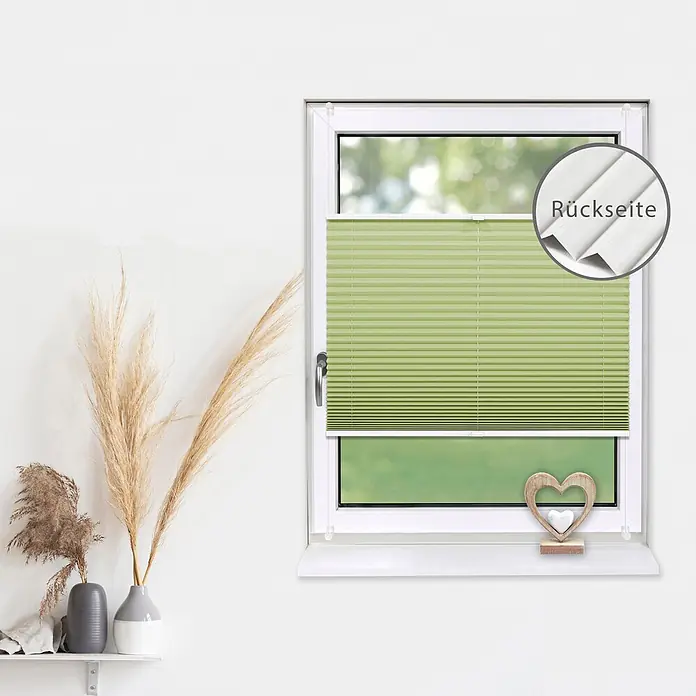 Deco-Raum Thermoplissee ohne Bohren Basic - B x H: 60 x 150 cm, Hellgrün