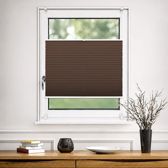 Deco-Raum Thermoplissee ohne Bohren Basic - B x H: 75 x 210 cm, Hellbraun
