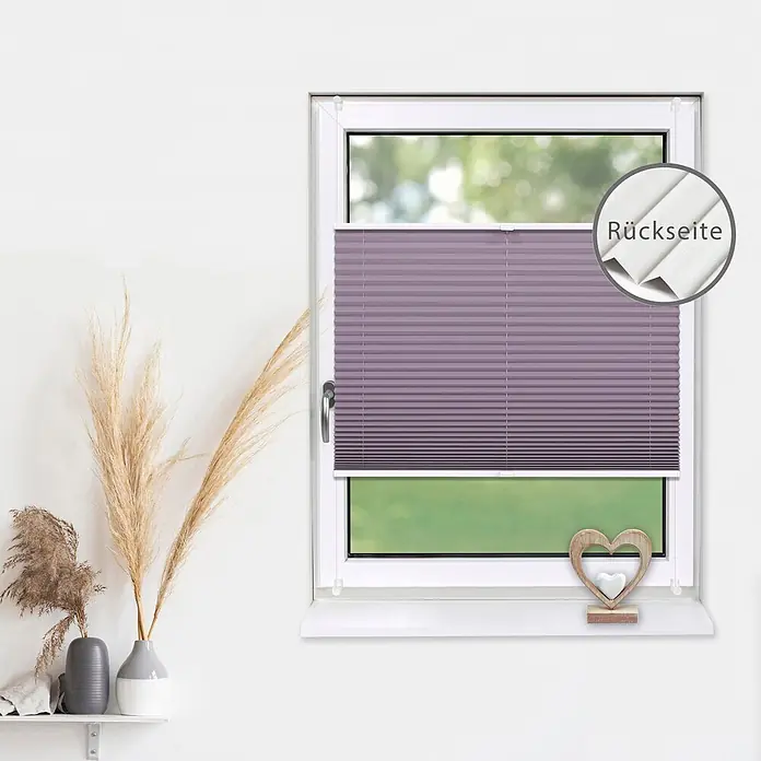 Deco-Raum Thermoplissee ohne Bohren Basic - B x H: 55 x 150 cm, Flieder