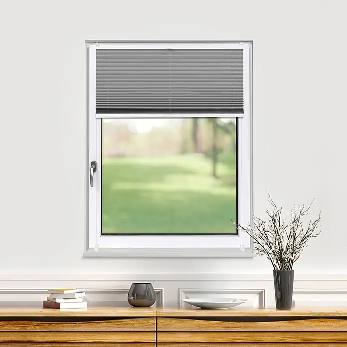 Deco-Raum Thermoplissee ohne Bohren Basic - B x H: 110 x 150 cm, Grau
