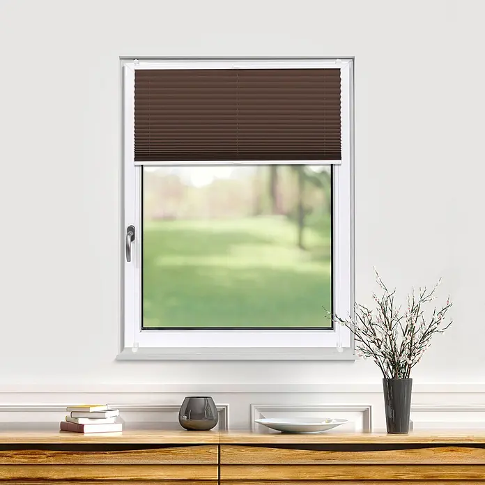 Deco-Raum Thermoplissee ohne Bohren Basic - B x H: 90 x 210 cm, Hellbraun