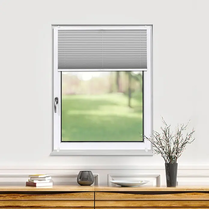 Deco-Raum Thermoplissee ohne Bohren Basic - B x H: 80 x 150 cm, Silber