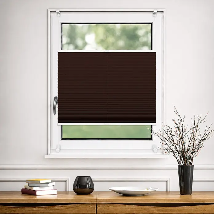 Deco-Raum Thermoplissee ohne Bohren Basic - B x H: 90 x 150 cm, Dunkelbraun