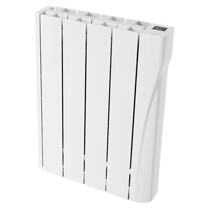 Voltomat Emisor térmico fluído Evo - 600 W, Blanco, An x Pr x Al: 42 x 9 x 55,5 cm - Radiador eléctrico blanco multipanel con pantalla digital que muestra la temperatura.