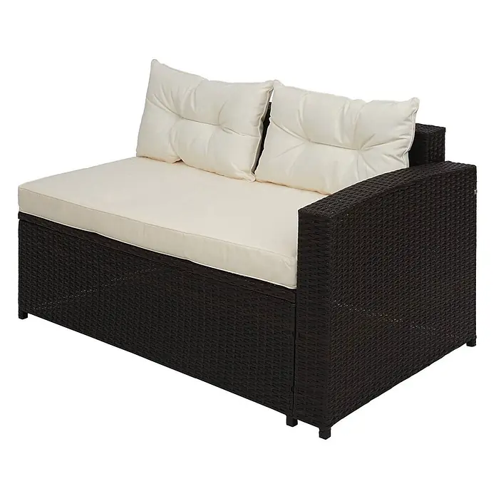 Proregal Loungemöbel-Set - 4 -tlg., Polyester, Kissen Creme-Beige, Braun