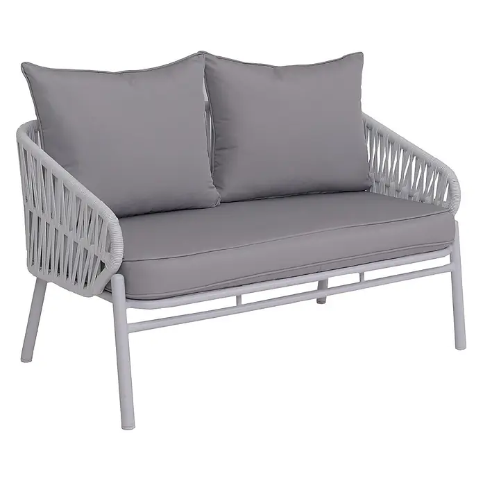 Proregal Loungemöbel-Set - 4 -tlg., Metall, Seilgeflecht Rope Stoff/Textil (180g/m2), Grau