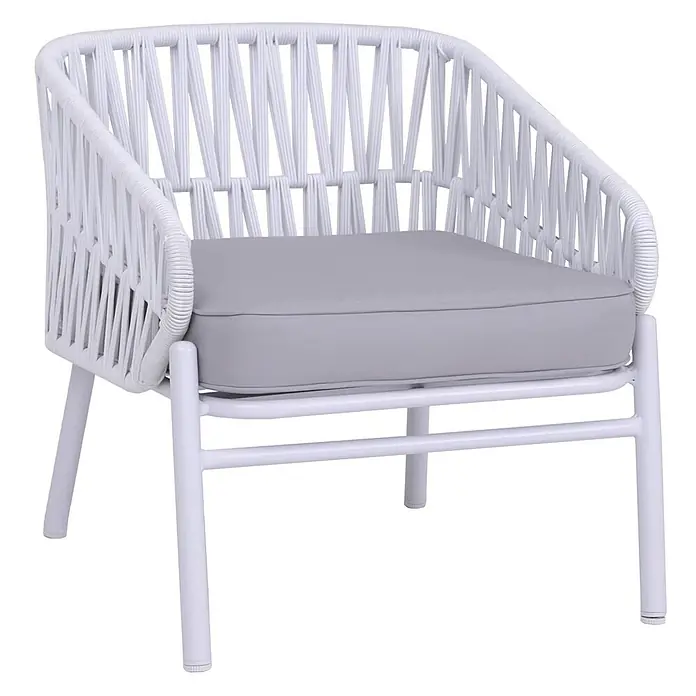Proregal Loungemöbel-Set - 4 -tlg., Metall, Seilgeflecht Rope Stoff/Textil (180g/m2), Grau