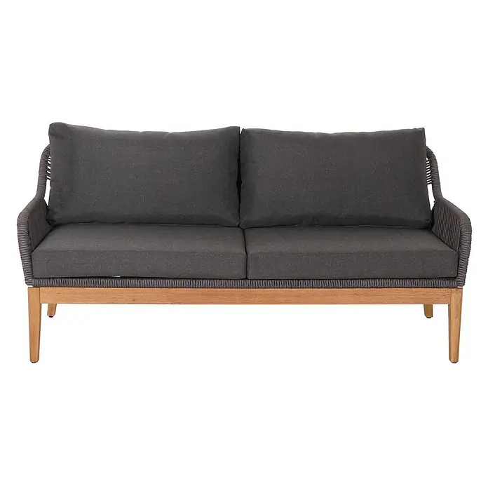 Proregal Loungemöbel-Set - 4 -tlg., Polyester, Seilgeflecht Rope Holz Akazie, Grau