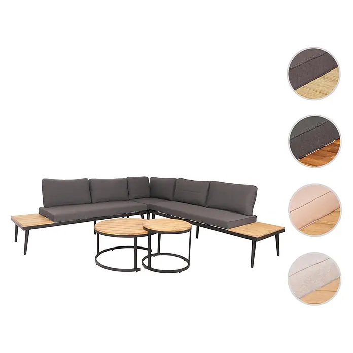 Proregal Loungemöbel-Set - 3 -tlg., Polyester, Kissen Dunkelgrau, Braun