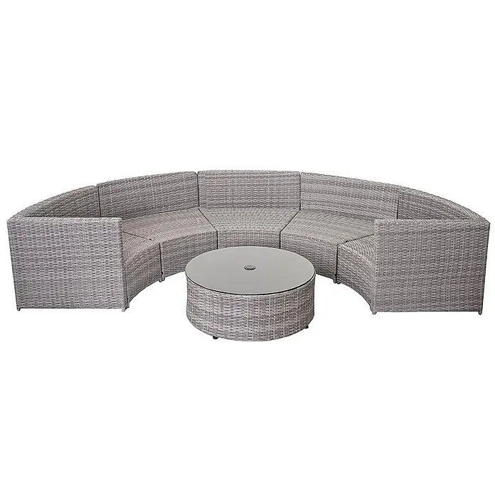 Proregal Loungemöbel-Set - 6 -tlg., Polyester, Kissen Beige, Grau