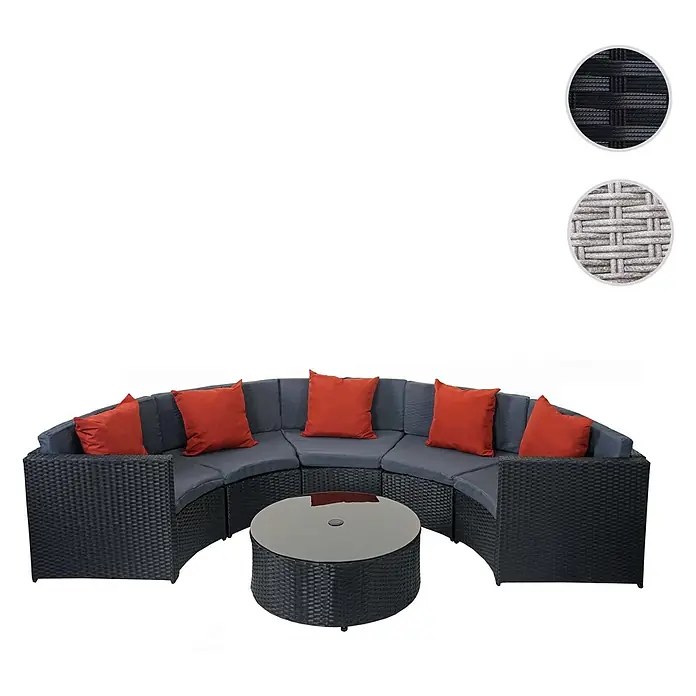 Proregal Loungemöbel-Set - 6 -tlg., Polyester, Kissen Beige, Grau
