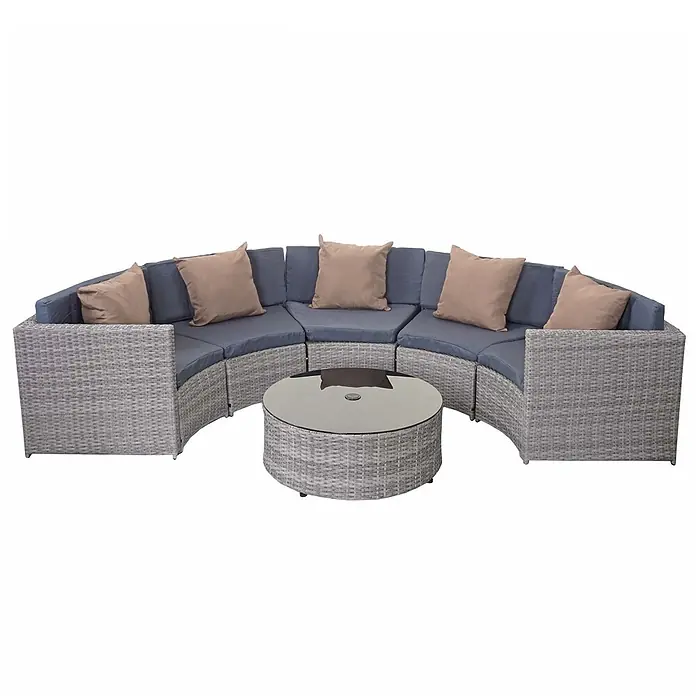 Proregal Loungemöbel-Set - 6 -tlg., Polyester, Kissen Beige, Grau