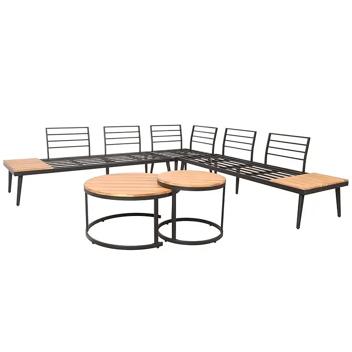Proregal Loungemöbel-Set - 3 -tlg., Polyester, Kissen Hellgrau, Braun