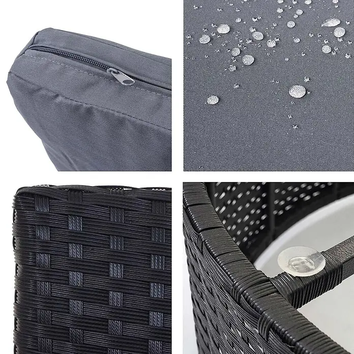 Proregal Loungemöbel-Set - 6 -tlg., Polyester, Kissen Terrakotta, Schwarz