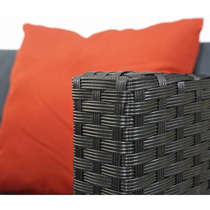 Proregal Loungemöbel-Set - 6 -tlg., Polyester, Kissen Terrakotta, Schwarz