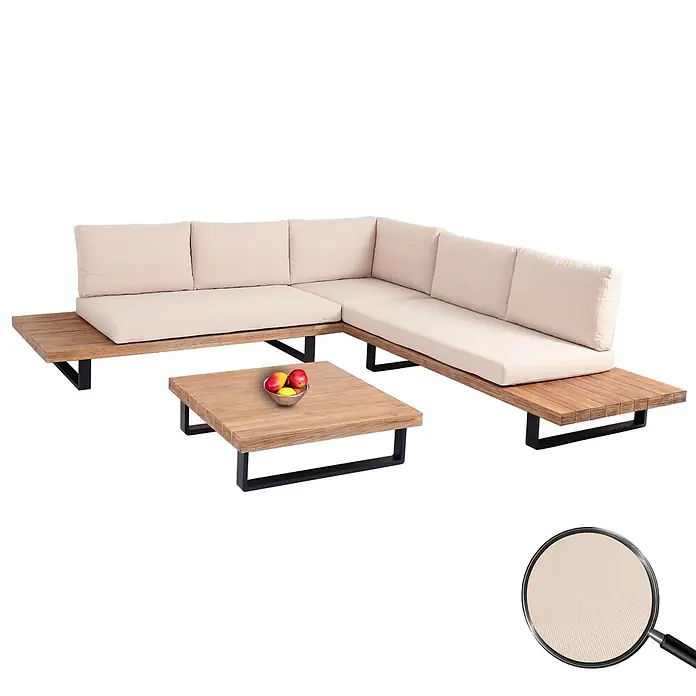 Proregal Loungemöbel-Set - 3 -tlg., Polyester, Polster Beige, Braun