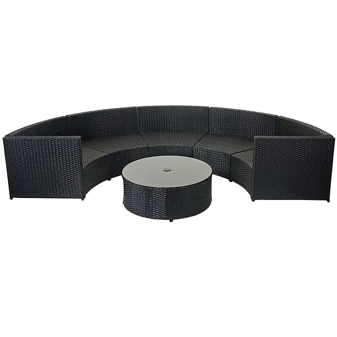 Proregal Loungemöbel-Set - 6 -tlg., Polyester, Kissen Terrakotta, Schwarz