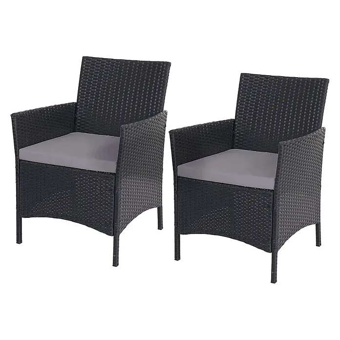 Proregal Loungemöbel-Set - 4 -tlg., Polyester, Kissen Anthrazit, Grau