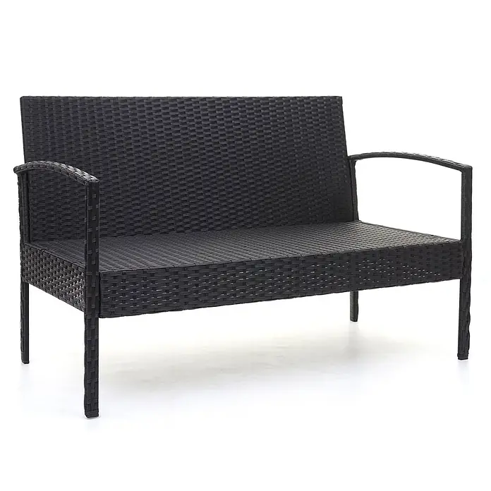 Proregal Loungemöbel-Set - 4 -tlg., Polyester, Kissen Creme, Schwarz