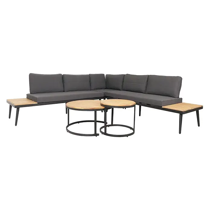 Proregal Loungemöbel-Set - 3 -tlg., Polyester, Kissen Dunkelgrau, Braun
