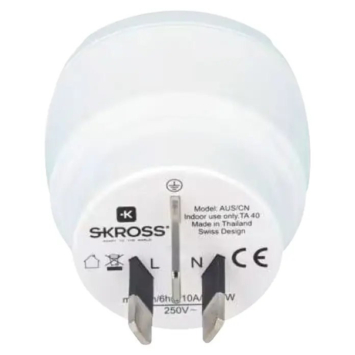 Skross Reiseadapter WORLD ADA EU TO AUS/CHINA 1500209-E - Weiß - Rückansicht