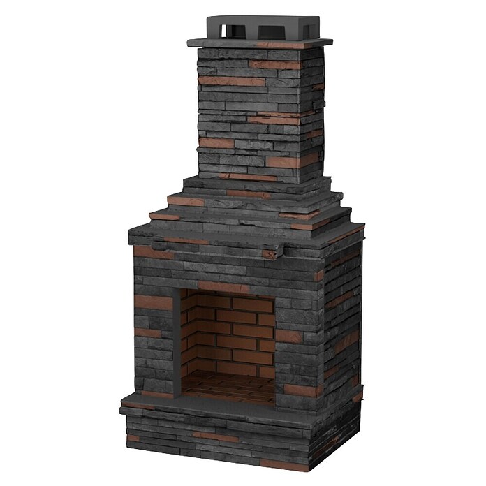 Sotnas Chimenea de exterior Sao Paulo (Gris, An x Pr x Al: 94 x 70 x 195 cm, Cemento de aluminato de calcio) | BAUHAUS