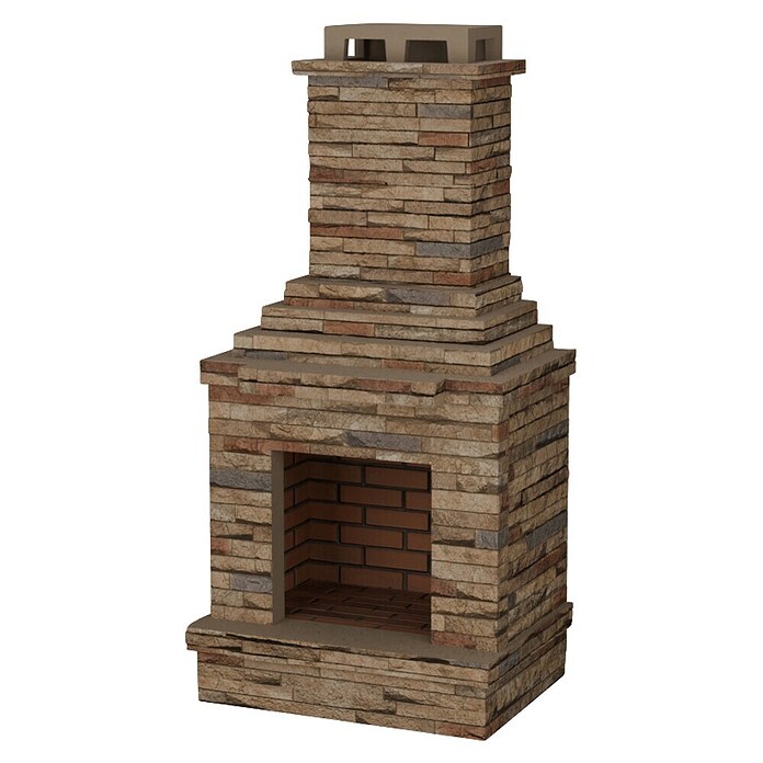 Sotnas Chimenea de exterior Sao Paulo (Castaño, An x Pr x Al: 94 x 70 x 195 cm, Cemento de aluminato de calcio) | BAUHAUS