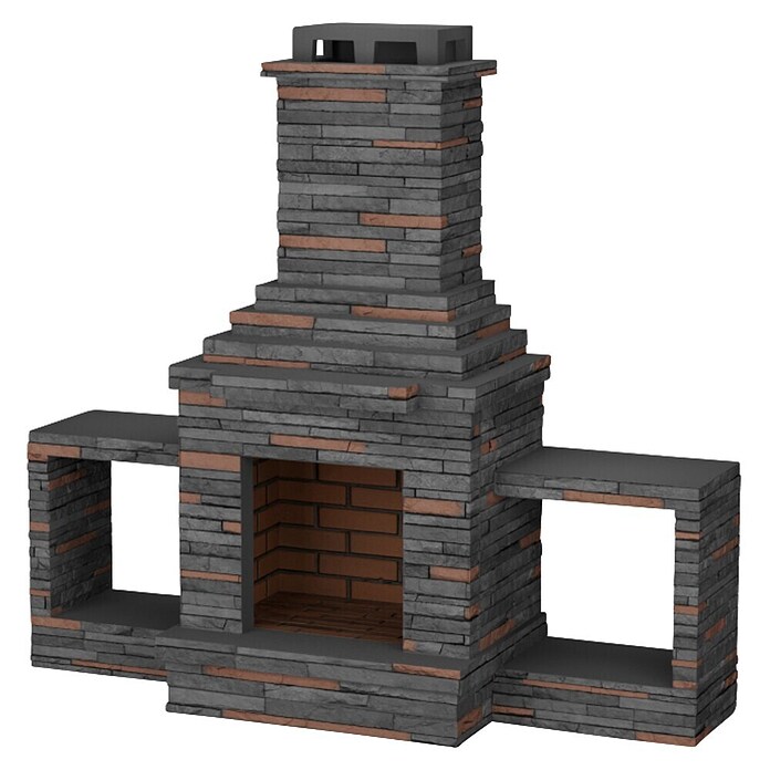 Sotnas Chimenea de exterior Sao Paulo (Gris, An x Pr x Al: 210 x 70 x 195 cm, Cemento de aluminato de calcio) | BAUHAUS