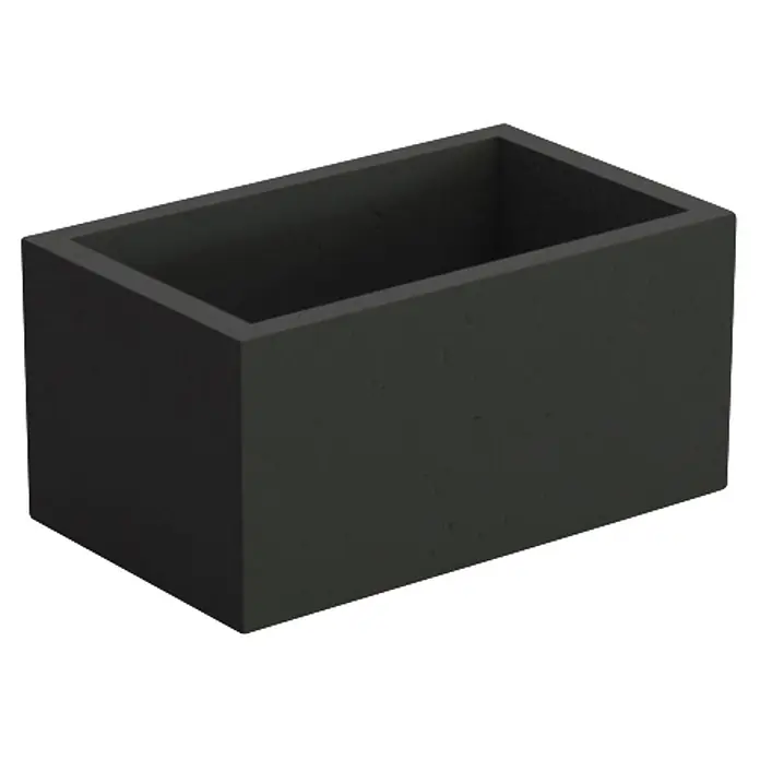 Sotnas Ampliación chimenea para barbacoas - Hormigón ligero ignífugo, L x An x Al: 27 x 45 x 30 cm, Negro - Jardinera rectangular gris oscuro con acabado texturizado.