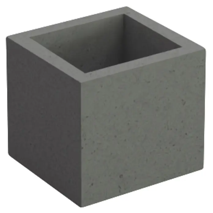 Sotnas Ampliación chimenea para barbacoas - Hormigón ligero ignífugo, L x An x Al: 30 x 30 x 30 cm, Gris - Bloque de hormigón gris, cuadrado y hueco, apto como jardinera o para construcción.