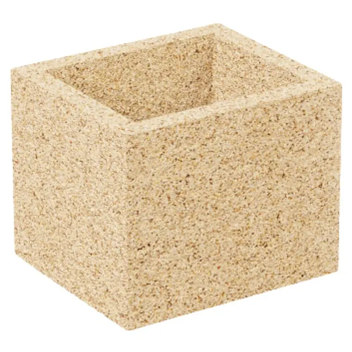 Sotnas Ampliación chimenea para barbacoas - Hormigón ligero ignífugo, L x An x Al: 30 x 30 x 30 cm, Crema - Bloque hueco cuadrado de hormigón beige claro para jardineras o muros.