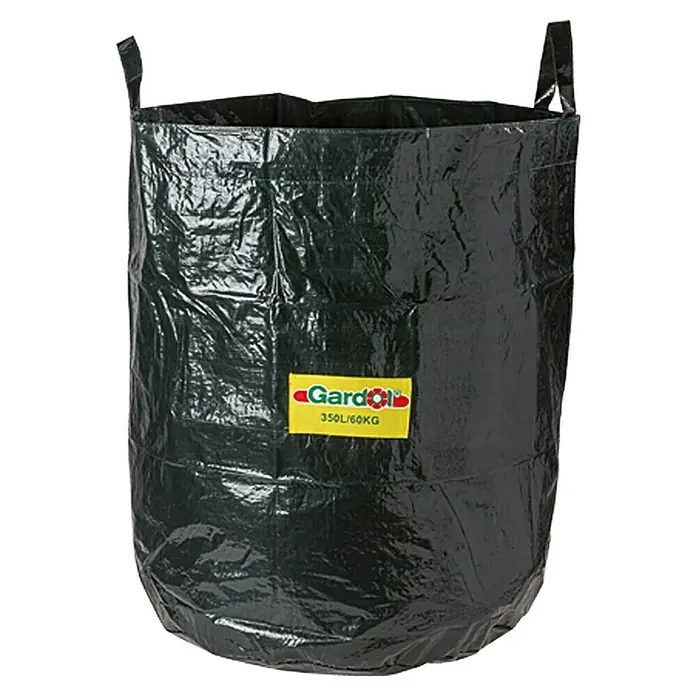 Gardol Saco para residuos del jardín - 350 l, Altura: 90 cm, Diámetro: 70 cm - En la imagen, una bolsa de jardín negra Gardol, con capacidad de 350 litros y soporta hasta 60 kg, ideal para residuos de jardín.