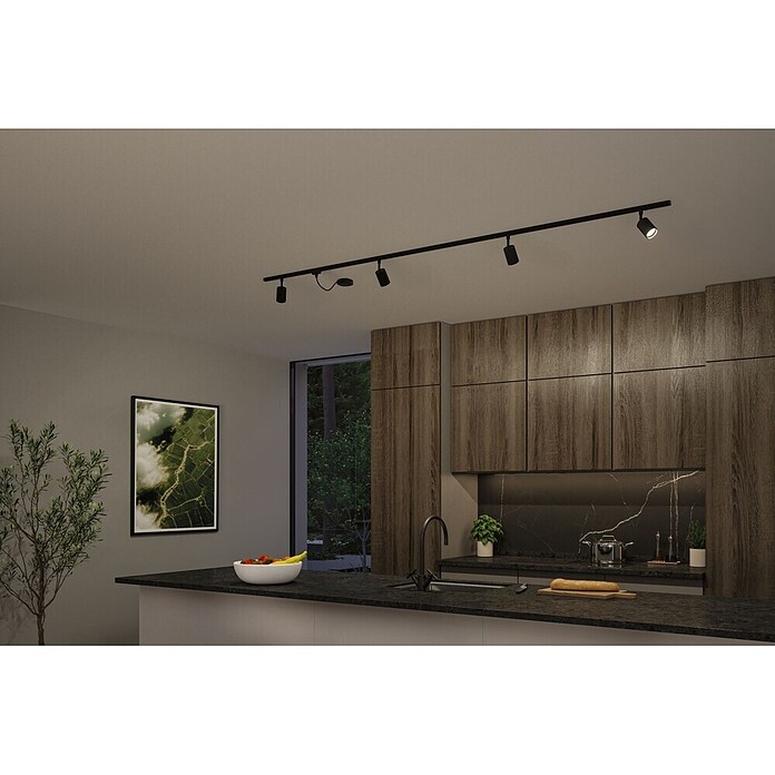 Paulmann URail LED-Schienensystem Set Rivon (Schwarz matt, 2,17 m, Nicht Dimmbar, Anzahl Leuchtmittel: 3 Stk.) | BAUHAUS