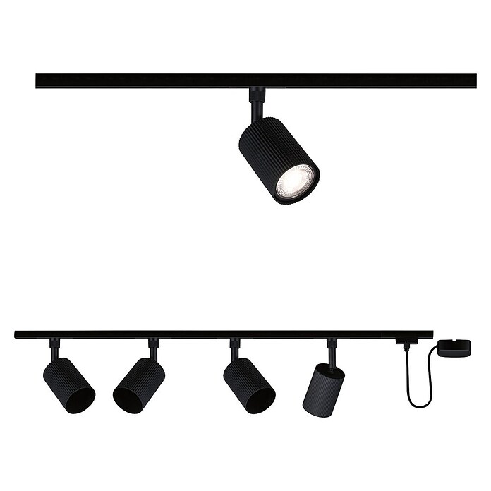 Paulmann URail LED-Schienensystem Set Rivon (Schwarz matt, 2,17 m, Nicht Dimmbar, Anzahl Leuchtmittel: 3 Stk.) | BAUHAUS
