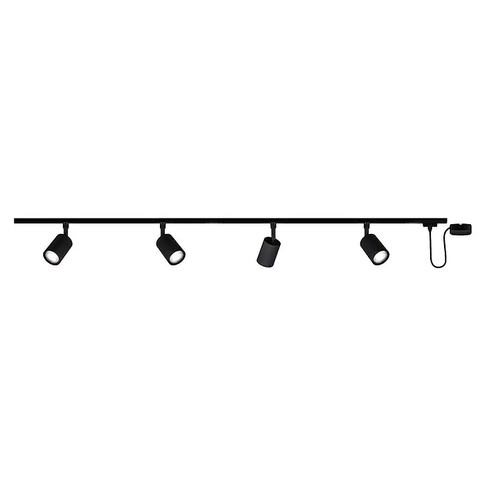 Paulmann URail LED-Schienensystem Set Rivon - Schwarz matt, 2,17 m, Nicht Dimmbar, Anzahl Leuchtmittel: 3 Stk. - Vorderansicht