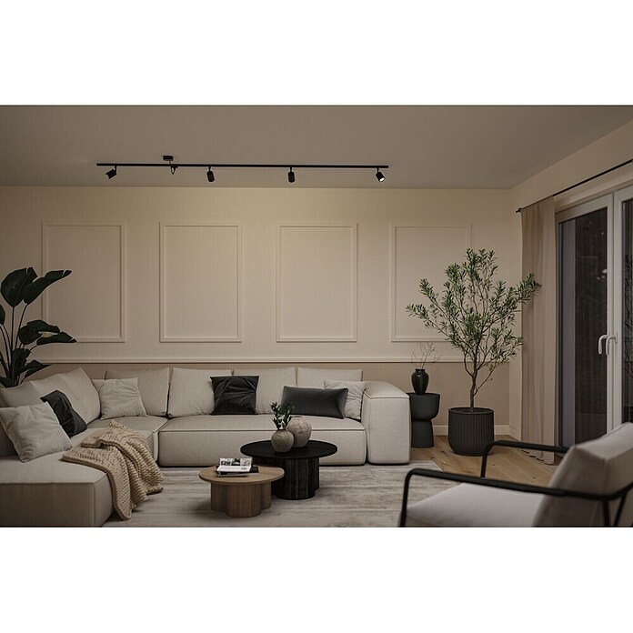 Paulmann URail LED-Schienensystem Set Rivon (Schwarz matt, 2,17 m, Nicht Dimmbar, Anzahl Leuchtmittel: 3 Stk.) | BAUHAUS