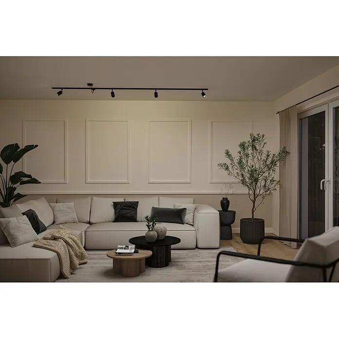 Paulmann URail LED-Schienensystem Set Rivon - Schwarz matt, 2,17 m, Nicht Dimmbar, Anzahl Leuchtmittel: 3 Stk. - Stimmungsaufnahme