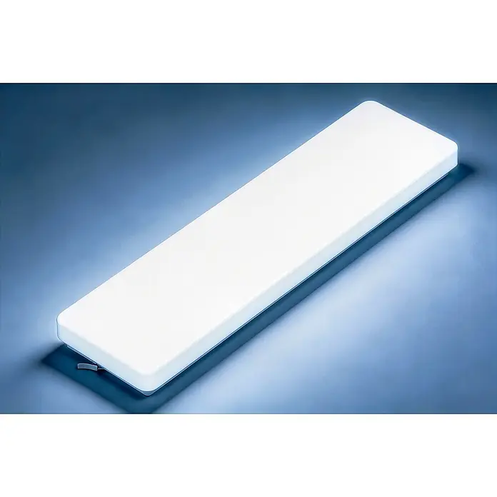 Profi Depot LED-Feuchtraumlichtleiste LED-Wannenleuchte - L x B x H: 60 x 16 x 5,6 cm, Lichtfarbe: Neutralweiß, 24 W, IP44 - Weißes rechteckiges LED-Panel, das ein sanftes, gleichmäßiges Licht abgibt.