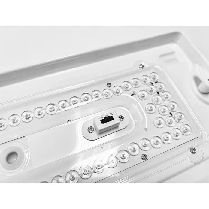 Profi Depot LED-Feuchtraumlichtleiste LED-Wannenleuchte - L x B x H: 60 x 16 x 5,6 cm, Lichtfarbe: Neutralweiß, 24 W, IP44 - Weißes LED-Lichtpanel mit klaren Linsen und einem Schalter für warm-, kalt- und Tageslicht-Farbtemperaturen.