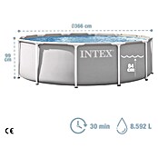 Intex Piscina Frame Prisma (Ø x Al: 366 x 99 cm, Gris, 8.592 l) | BAUHAUS