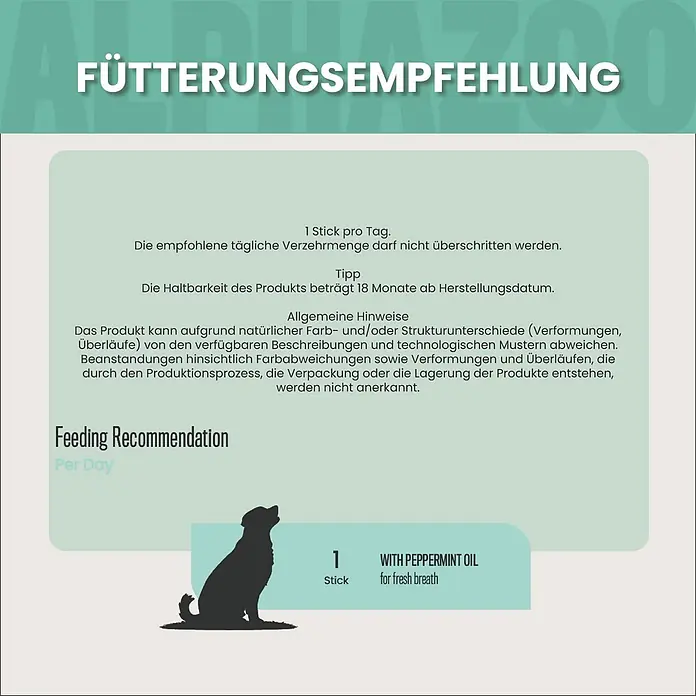 Alphazoo Hundesnack Zähne zeigen Kaustange - 140 g