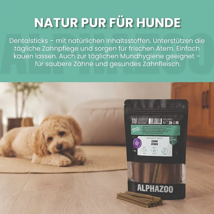 Alphazoo Hundesnack Zähne zeigen Kaustange - 140 g