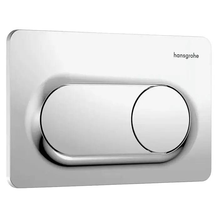 Hansgrohe Placa de accionamiento iFrame - Cromo - Placa de descarga Hansgrohe cromada con botón ovalado y redondo.