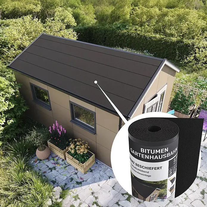 Bitumendachbahn KSK - L x B x S: 5 m x 0,5 m x 3 mm, Sonstiges, Schwarz - Informationsansicht