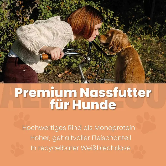 Alphazoo Hundenassfutter Monoprotein Rind 12x400g - 4.800 g, Alleinfuttermittel
