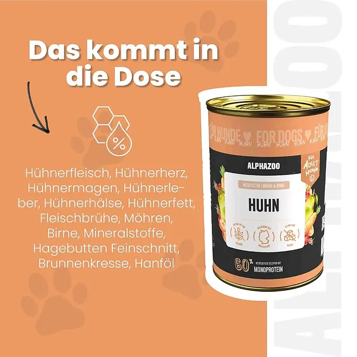 Alphazoo Hundenassfutter Lachs + Truthahn 6x400g - 2.400 g, Alleinfuttermittel
