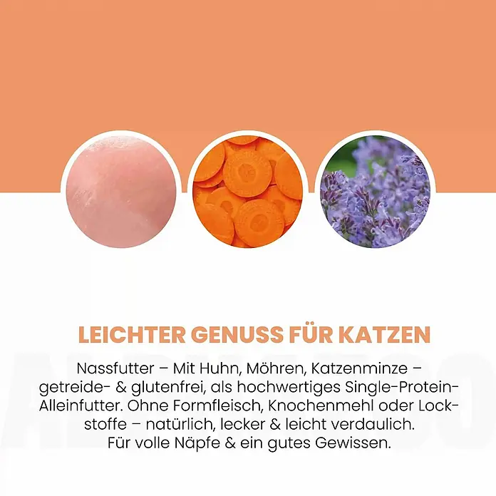 Alphazoo Katzennassfutter Monoprotein Huhn 6x200g - 1.200 g, Alleinfuttermittel