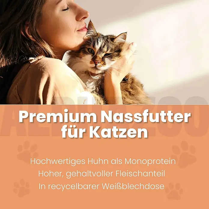 Alphazoo Katzennassfutter Monoprotein Huhn 6x200g - 1.200 g, Alleinfuttermittel