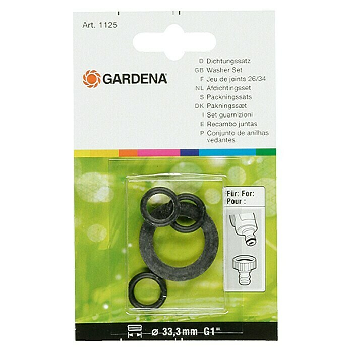 Gardena Dichtungssatz (Passend für: Gardena Hahnstück 902-20/902-50, Gewindegröße Wasserhahn: 33,3 mm (G 1))